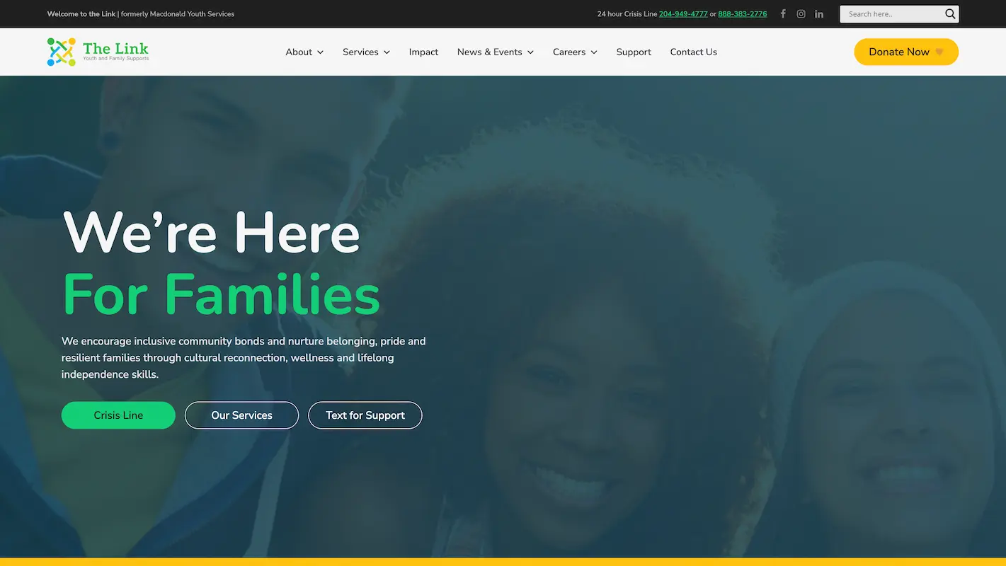 The Link Manitoba website thumbnail.